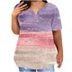 thumbnail image 1 of Fiudx Ofertas Flash Del Día Blusas de Talla Grande para Mujer, Blusa con Cuello En V, Blusa Informal Holgada de Manga Corta de Verano, 1 of 5