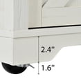 thumbnail image 4 of 53.7" Farmhouse Kitchen Island with Power Outlet, 2 Sliding Barn Door Kitchen Storage Island with Drop Leaf, Spice Rack Rolling Kitchen Cart on Wheels, for Kitchen,Dining Room, White, 4 of 13