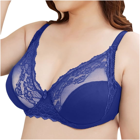 Plus Size Lace Bras for Women Comfort Lightly Lined Full Coverage Underwire Underwear Ladies Elder Pluh up Tshirt Bras