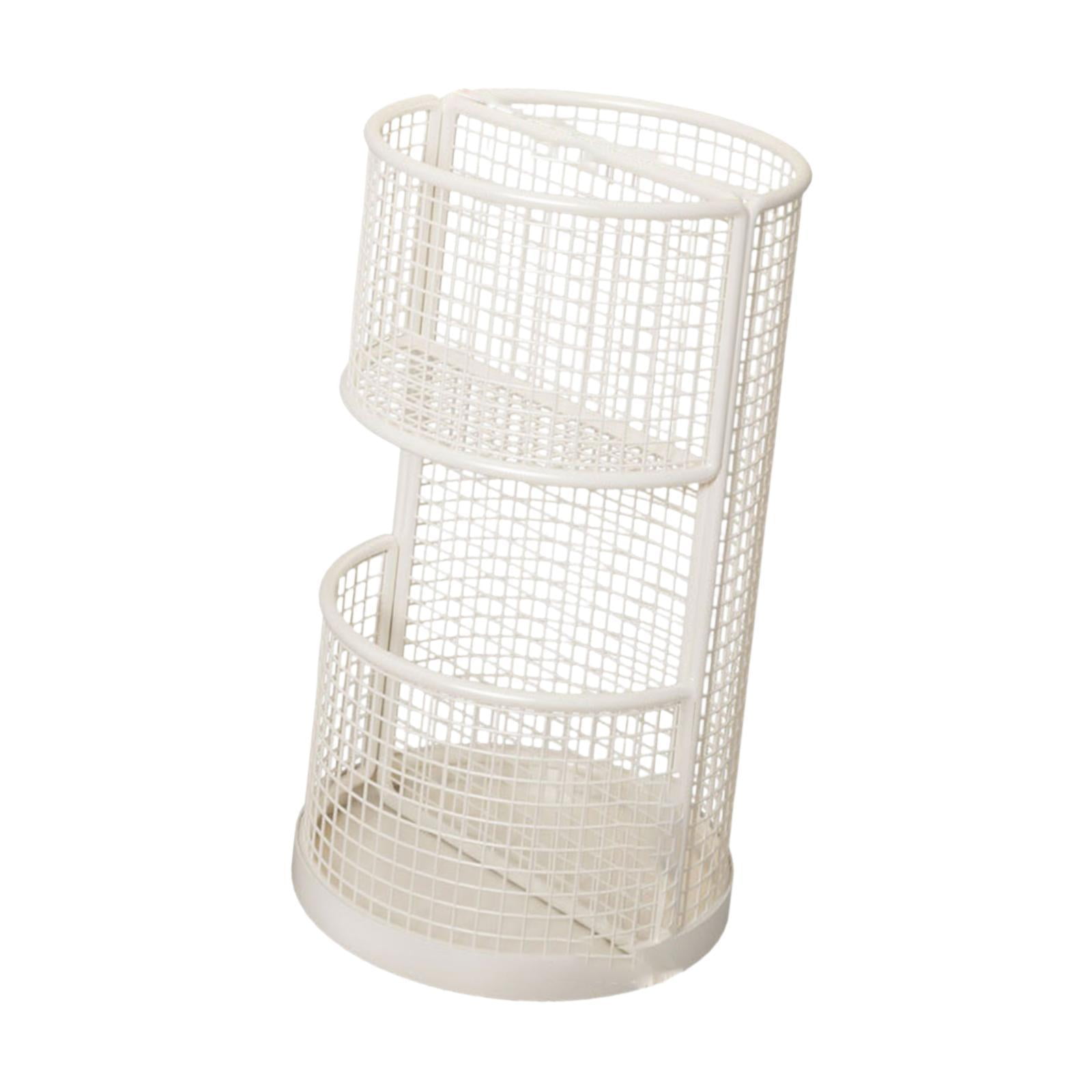 Fiocias Umbrella Stand Storage Rack Open Access Freestanding with Stable Base Convenient White