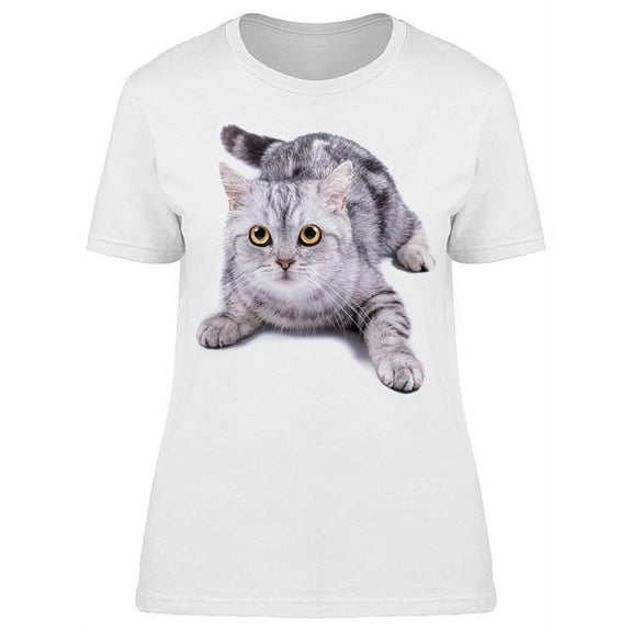 On Guard Grey Cat T-Shirt Women -Image by Shutterstock, Female Medium