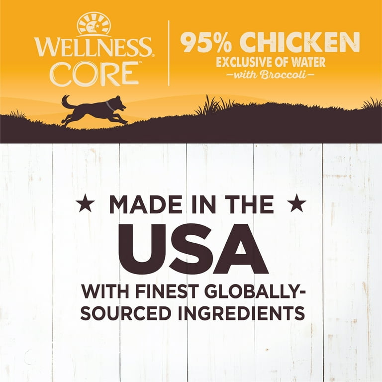 Wellness CORE 95% Natural Wet Grain Free Canned Dog Food, Chicken