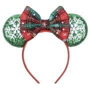 Christmas Green Mickey Ears, Green Ear headband, Holiday Mickey Ears, Christmas Minnie Ears, Green Minnie Ears, Green Sequin Ears