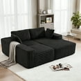 thumbnail image 3 of Techmilly 113” Cloud L-Shaped Sectional Couches,Modular Sofa with Deep Seat, Sponge Compression Sofas,Modern Modular L-Shape Sofa Couch with Chaise for Living Room Bedroom (Black, Right Facing Chaise, 3 of 7