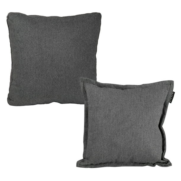 Set de 2 Cojines Decorativos (1 Cuadrado + 1 Cuadrado Grande) Rivo Gris