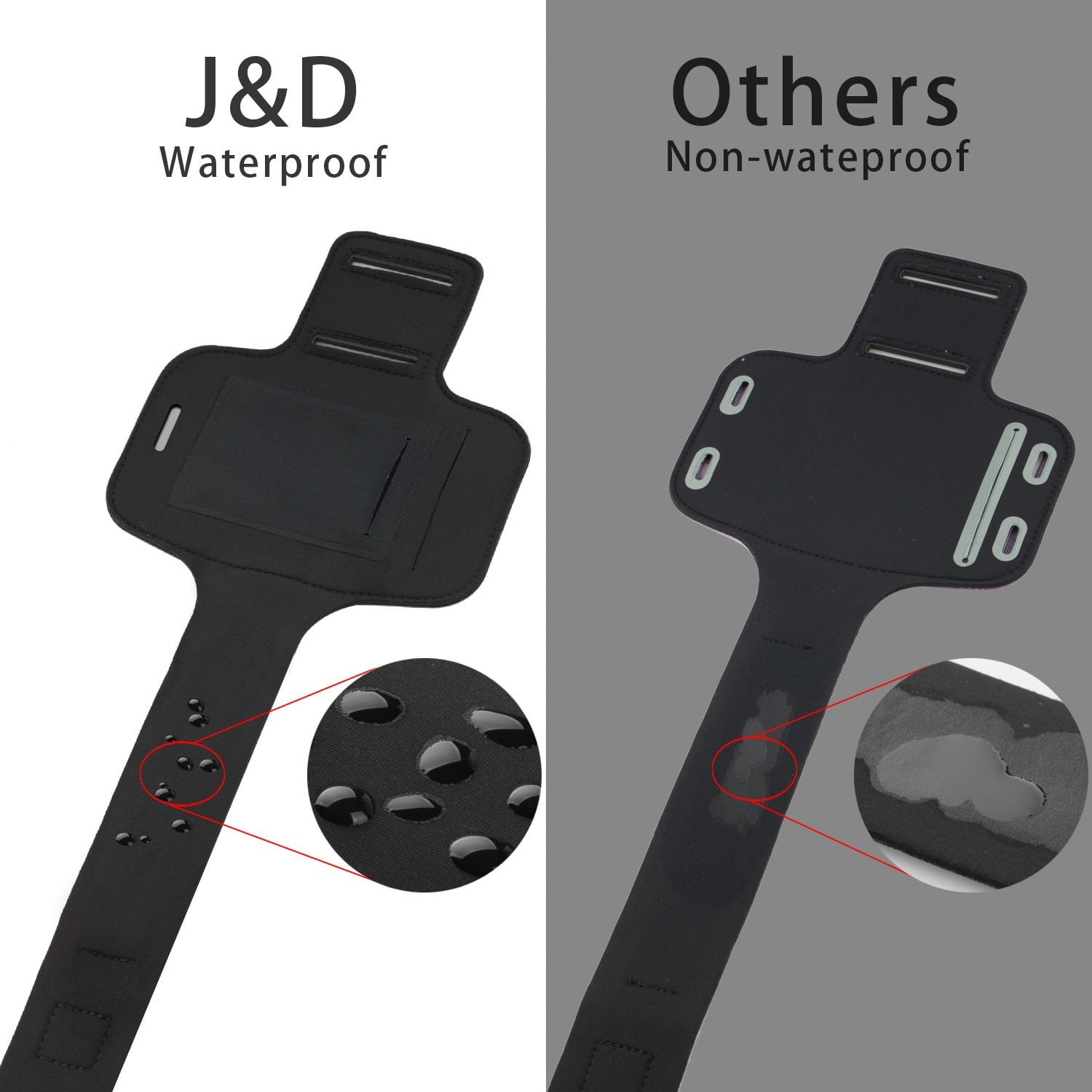 J/&D Armband Compatible for iPhone 7 Plus Armband Black Perfect Earphone Connection while Workout Running Sports Armband with Key holder Slot for Apple iPhone 7 Plus Running Armband