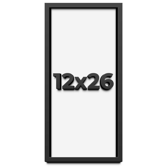 12x26 Shadow Box Frame Black | 1 inches Deep Real Wood Contemporary Shadowbox Display Frame | UV