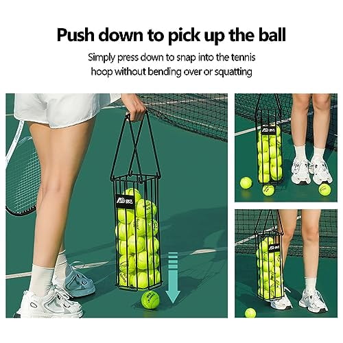 Tennis Ball Collector, Tennis Balls Picker Basket, Portable Tennis Ball Picker Pickleball, Easily Pick Up Pickle Ball Retriever Basket, Artifact Pickup Basket Carrying and Storage