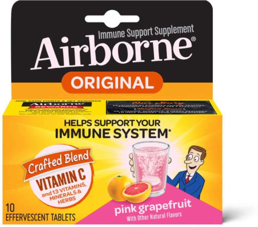 Airborne Pink Grapefruit Effervescent Tablets 10 Count 1000mg Of Vitamin C Immune Support Supplement Walmart Com Walmart Com Airborne Pink Grapefruit Effervescent Tablets 10 Count 1000mg Of Vitamin C Immune Support Supplement Walmart Com Walmart Com