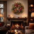 thumbnail image 6 of Halloween Wreath, Handcrafted Floral Garland, Velvet Bow Design, Halloween Wreaths For Front Door, Fall & Halloween Decor, 6 of 7