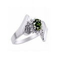 thumbnail image 4 of Rylos Floral Designer Ring with 6X4MM Oval Gemstone & Sparkling Diamonds in Sterling Silver- Birthstone Green Sapphire Jewelry Size 10, 4 of 7