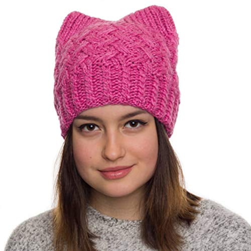 Pink Pussy Cat Hat-Handmade Beanie Hat-Winter Hat for Women- Cat Hat for Walmart.com