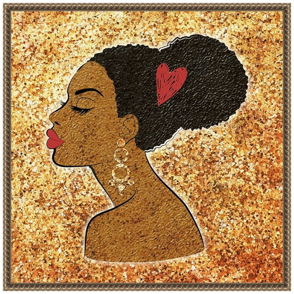 Amanti Art Glitter Girl Framed Canvas Wall Art Print