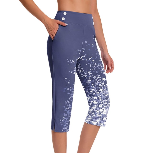 TaTaai Women's Plus Size High Waisted Capri Leggings Super Stretchy Soft Yoga Pants 7/8 Length Workout Athletic Gym Bottoms Non See Through Control Gift