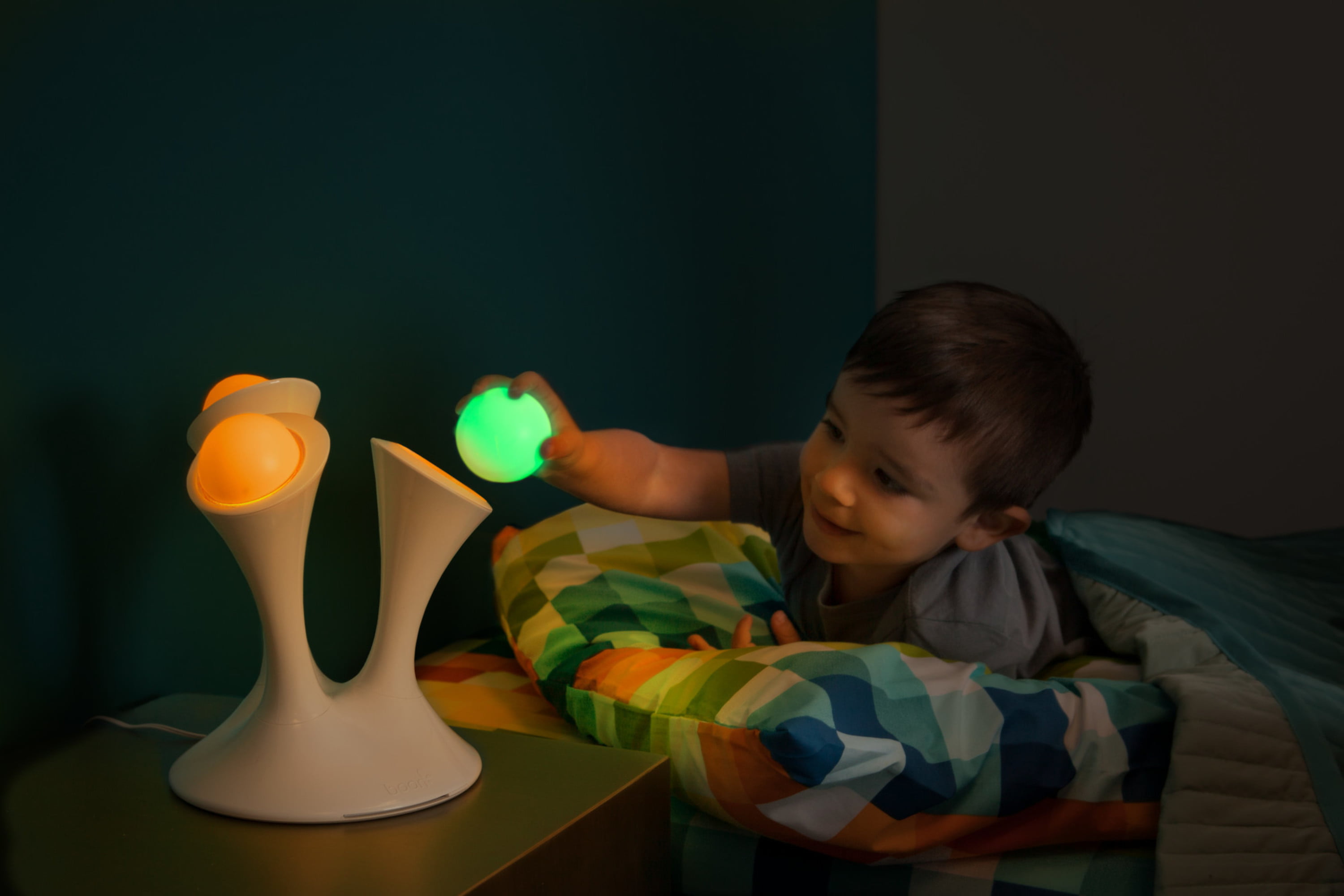 Boon GLO Multicolored Night Light For Kids With Stay-Cool Removable Glowing Balls, White -