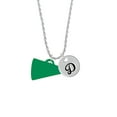 thumbnail image 2 of Delight Jewelry Acrylic 1.25" Green Megaphone Silvertone Script Initial Disc - D - Charm Necklace, 20"+3", 2 of 4