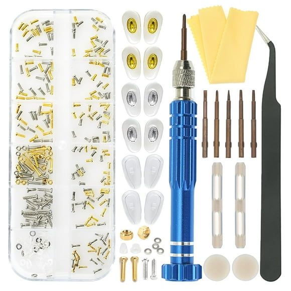 Kit de reparación de gafas ESSSO con tornillos, destornillador y más