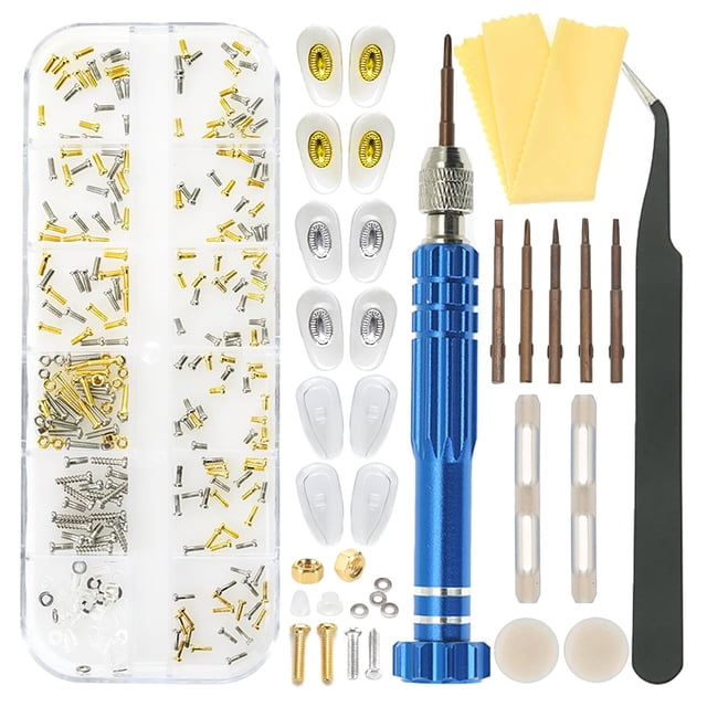 Kit de reparación de gafas ESSSO con tornillos, destornillador y más