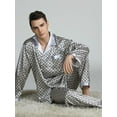 thumbnail image 4 of CNKOO Men‘s Soft Silk Surface Pajamas Set Casual Home Service Two-Piece Set, 4 of 5