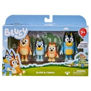 Bluey Family Figure 4-Pack, with Mum Dad Bingo Bluey, Toys for Kids 3-6 Years