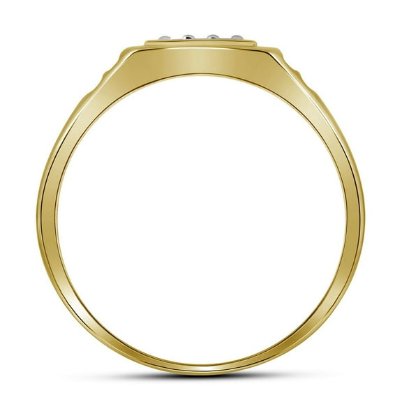 14K Yellow Gold Mens Round Diamond Square Cluster Ring 1/4 Cttw, Mens Size: 7-13