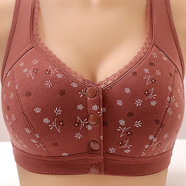 WILLBEST Brasier Sin Varillas Mujer Sujetador De Mujer Con Hebilla Frontal Y Borde De Encaje Sin Aro De Acero, Ajuste Sin Costuras, Ideal Para Yoga Y Dormir, Talla Grande 7