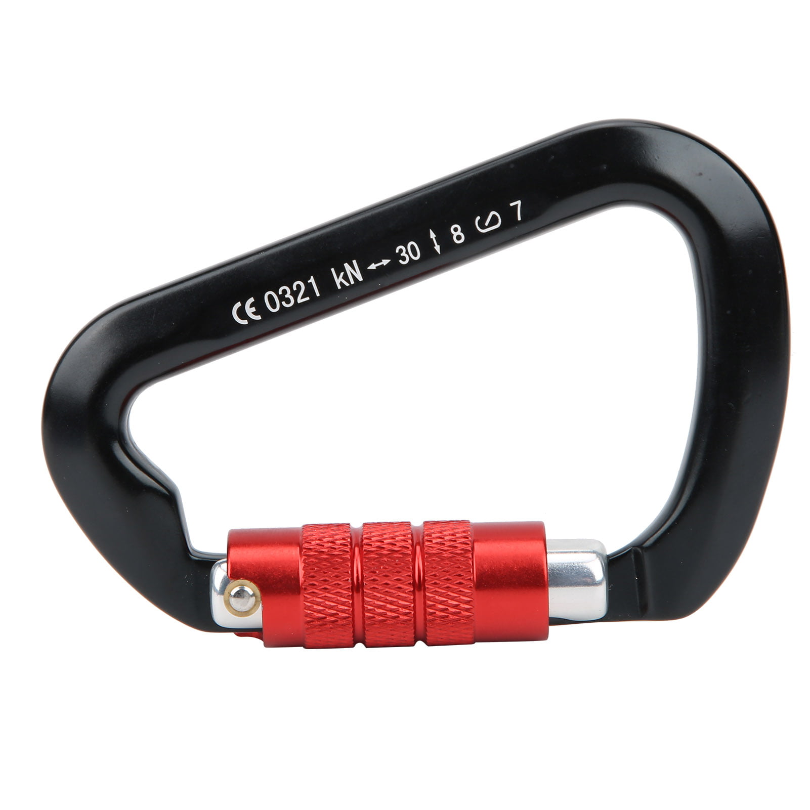 Black Aviation Auto Lock D‑Shape Carabiner Safe For Outdoor Climbing Camping 