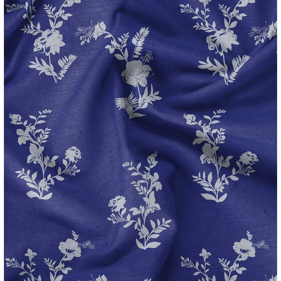 Soimoi Blue Fabric - By the Yard - 42 Inch Wide - Florals Print Fabric - Elegant and Timeless Patterns for Fashion and Home Decor Printed Fabric