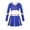Royal Blue, variant on Kids Girls Cheer Leader Outfits Long Sleeve Cheerleading Uniform Crop Top with Pleated Skirt Set Red 8