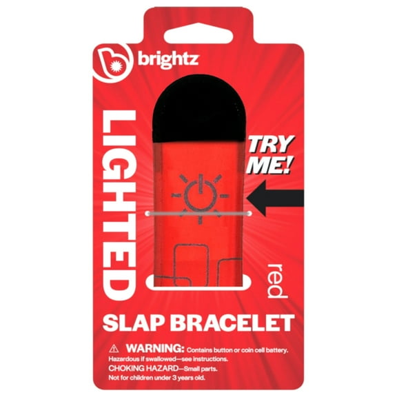 Brightz Lighted Slap Bracelet – LED Safety Wristband for Kids & Adults - Red