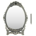 thumbnail image 1 of Retro Desktop Makeup Mirror, Desktop Makeup Mirror Floral Embossed With Stand For Dressers For Gift Copper, 1 of 8