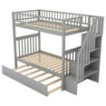 thumbnail image 5 of Twin over Twin Bunk Bed with Trundle and Storage, Gray, 5 of 10