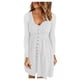 thumbnail image 1 of Vestidos Para Mujer Vestidos de Otoño Casual Otoño Sólido Erógeno Cuello en U Botones Manga Larga Cintura Vestido Odeerbi  ODB132578, 1 of 8
