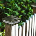 thumbnail image 3 of Solar Post Cap Lights Outdoor Fence Lighting | White LED Patio Garden Decoration | Black Plastic | Light-Controlled Solar Powered | Weatherproof | 4.13x4.72in | For Gate, Step, Stair, Porch, 3 of 8