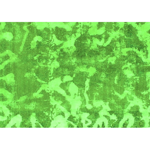 Ahgly Company Indoor Rectangle Abstract Green Modern Area Rugs, 7' x 10'