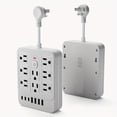 thumbnail image 4 of 15-in-1 Surge Protector Power Strip with 8 AC Outlets, 4 USB & 3 Type-C Ports, Flat Plug Space-Saving Extension Cord for Home Office Kitchen, 4 of 7