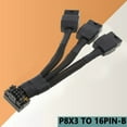 thumbnail image 4 of 16Pin GPU Cable to 3X8Pin Pcie5.0 Cord 3x8pin 8PIN to 16Pin 12VHPWR 90°Right Angle Graphics Card Power Supply Cord, 4 of 6