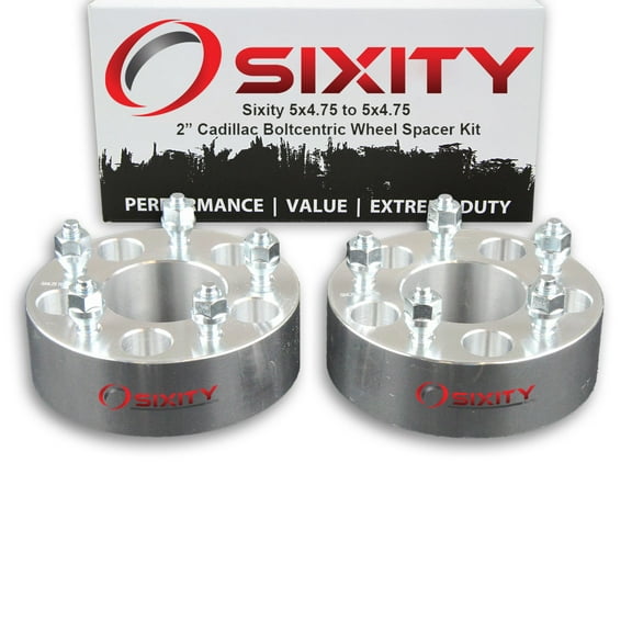 Sixity Auto 2 pc 2" 5x4.75 Wheel Spacers compatible with Cadillac El Dorado XLR M12x1.5mm 1.25in Studs Lugs