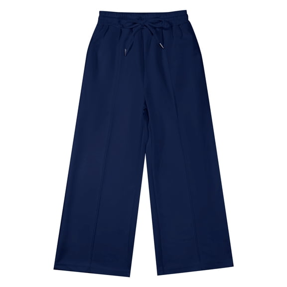 JAJAHO Girls Sweatpants Front Seam Drawstring Wide Leg Sweat Pants Baggy Casual Solid Color Athletic Pants Kids 2-14 Years Comfortable Trousers Cozy Trousers