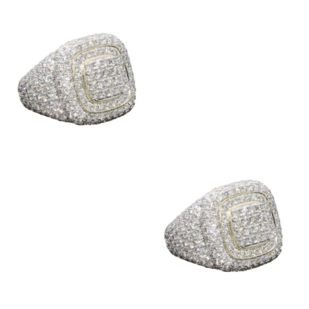 Minnieouse Anillo llamativo de aleación exquisita de metal y diamantes de imitación, anillo de diamantes de regalo perfecto 6# 2Conjunto