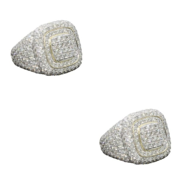Baohd Sparkle And Shine Street Style Ring Unleash Glamour Diamonds Ring Metal Bling Ring Bling Bling Ring Iced-Out Rings 6# 2Set