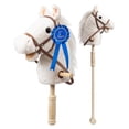 thumbnail image 2 of Palo de peluche con forma de caballo HollyHome, blanco, con cinta desmontable, 91 cm, 2 of 6