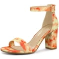 thumbnail image 1 of BLISSFUL STEP Women's Chunky Heel Open Toe Ankle Strap Sandals, 1 of 6