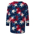 thumbnail image 4 of ZQUUVOU 4Th Of July Shirts Women's T-Shirt Button Henley V Neck Short Sleeve Print Stars And Stripes Tops Navy (L), 4 of 5