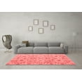 thumbnail image 3 of Ahgly Company Machine Washable Indoor Square Abstract Red Modern Area Rugs, 4' Square, 3 of 4