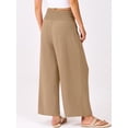 thumbnail image 3 of Pantalones Palazzo ANRABESS para mujer, cintura alta, pierna ancha, color caqui, 3 of 6