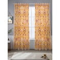 thumbnail image 2 of Orange Yellow Boho Sheer Curtains 96 Inch Length 2 Panels Set, Vintage Shabby Abstract Geometric Art Voile Window Treatment Semi Sheer Long Curtains Drapes for Bedroom/Living Room/Kitchen 52"x96"x2, 2 of 7