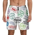 thumbnail image 2 of Goofa Stamp Set Collection Printed Men's Swim Trunks Board Shorts Quick Dry Mens Swimming Trunks with Compression Liner,Breathable Fit Hawaii Beach Shorts-, 2 of 9