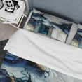 thumbnail image 4 of Designart "Serene White and Blue Geode Marble I" Abstract Marble Bedding Covert Set - Modern Blue Abstract Bed Set With 2 Shams, 4 of 6