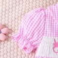 thumbnail image 5 of ZEHJUHAN Toddler Girls' Bunny Embroidered Dress, Lapel Collar Bubble Ruffle Sleeve A-Line Summer Dress Pink，3-6M, 5 of 9